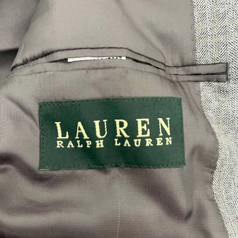 Lauren Ralph Lauren Mens 44 Sport Coat Single Breasted Gray 2-Button Notch Lapel